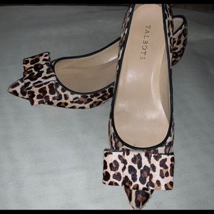 Talbots leopard print kitten heels